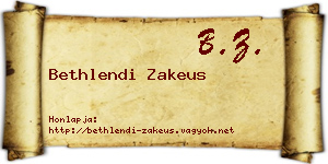 Bethlendi Zakeus névjegykártya